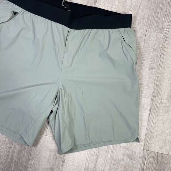 Ten Thousand Tactical Shorts Men Large Green Stretch Mid Rise Drawstring Gym A - Picture 3 of 8